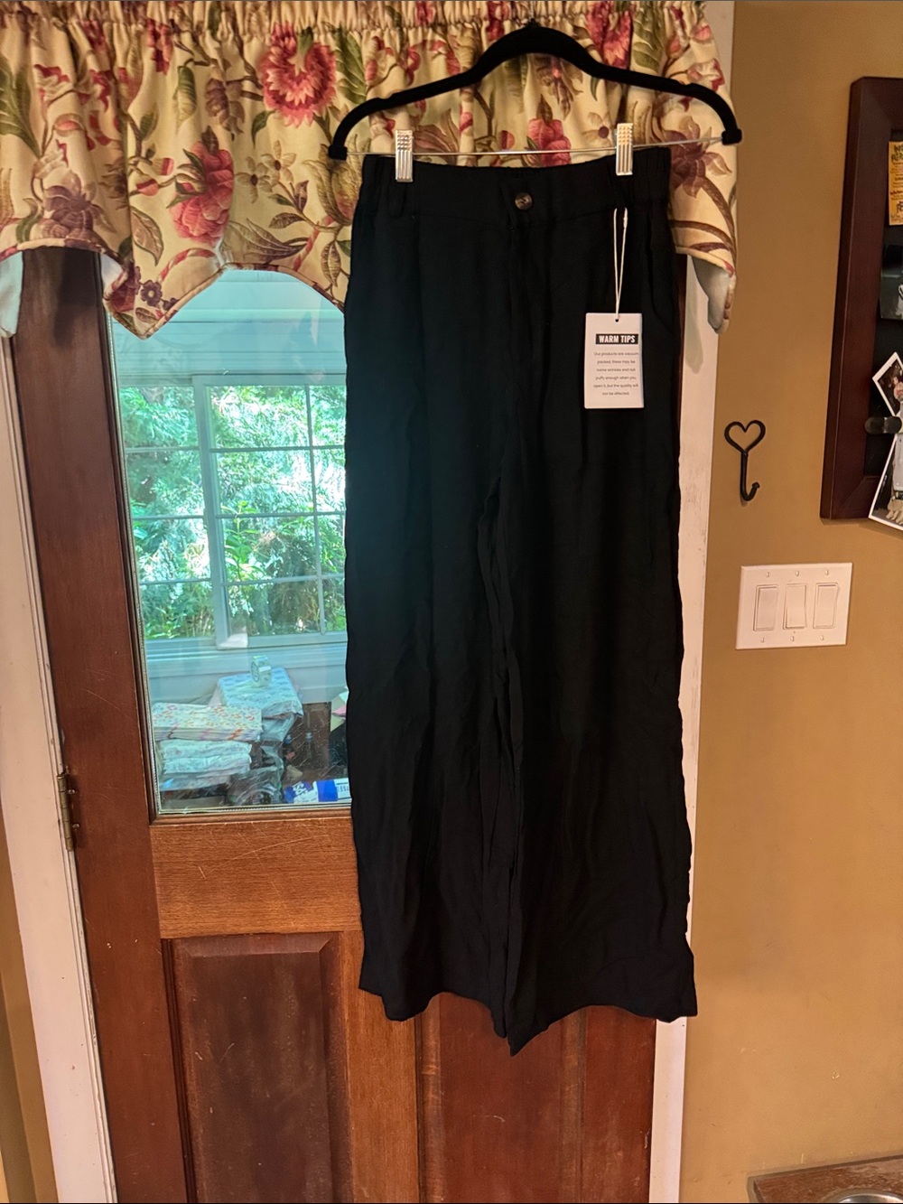 Black Wide Leg Lightweight Pants